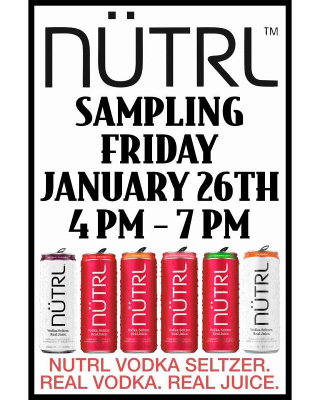 🚨Sampling Alert🚨 Today @ Lichtman’s From 4-7. Join Us To Try Out NUTRL. Real Vodka. Real Juice. 🍾

#nutrl #sampling #vodkaseltzer